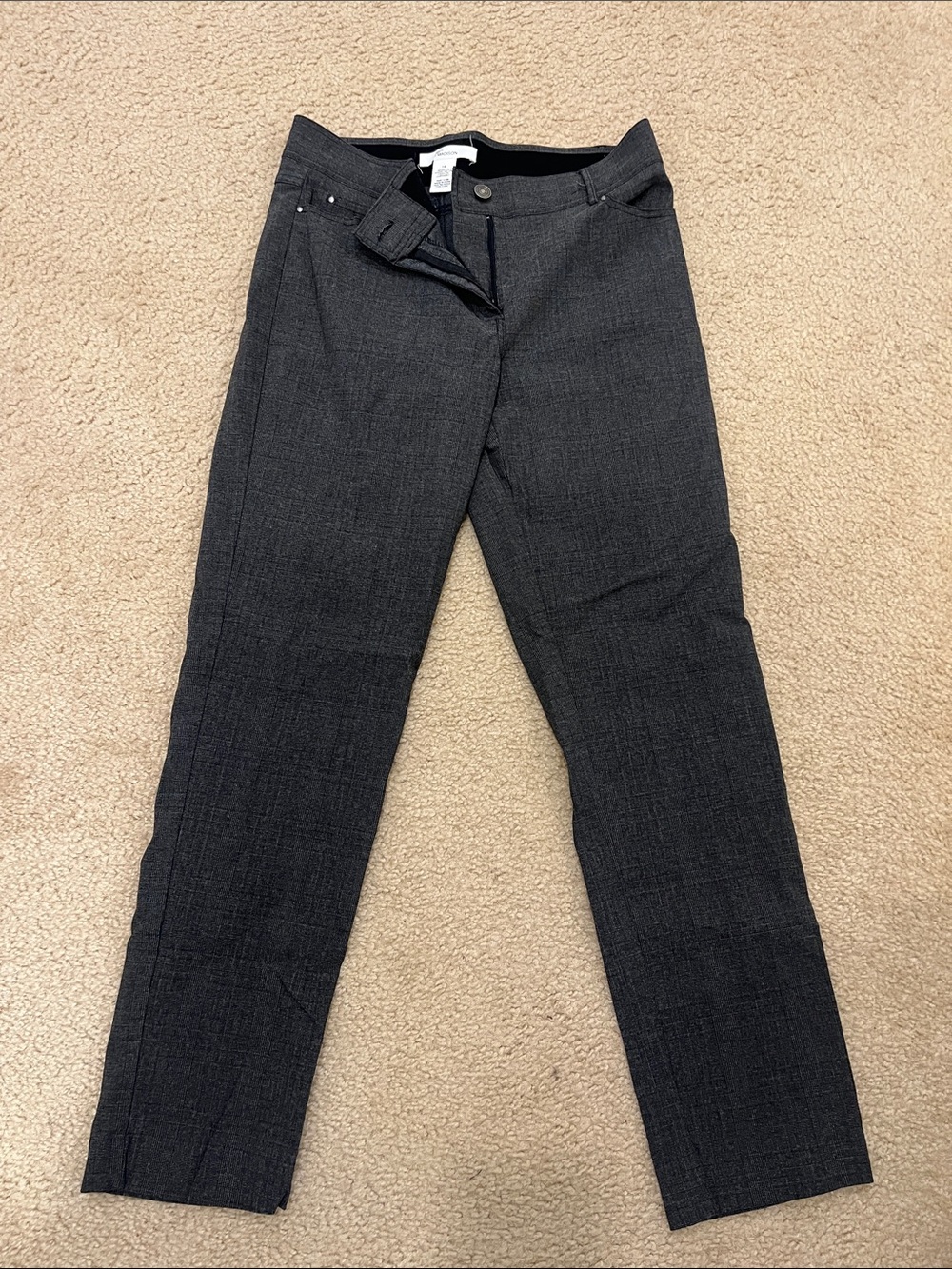 Madison Women's Charcoal Gray Tailored Pants
